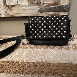 Steve Madden Black Studded Crossbody Bag